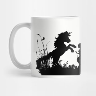 Wonderful unicorn and fairy in the sunset Mug